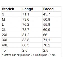 Softstyle Midweight T-shirt - Storlekstabell