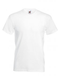 Vit V-Ringad herr t-shirt