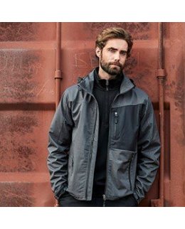 Softshell jacka med eget tryck grå