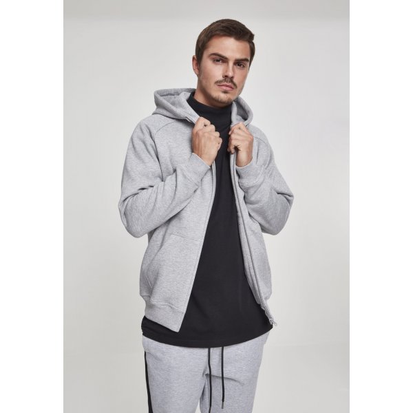 Gråmelerad Extra Tjock Zip Hoodie Med Eget Tryck
