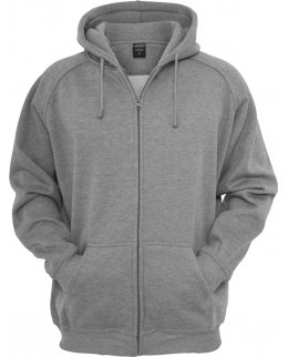 Gråmelerad Extra Tjock Zip Hoodie Med Eget Tryck