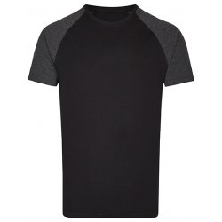 T-Shirt Med Kontrastfärgad Ärm - Black/Heather Black