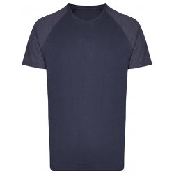 T-Shirt Med Kontrastfärgad Ärm - Navy/Heather Navy