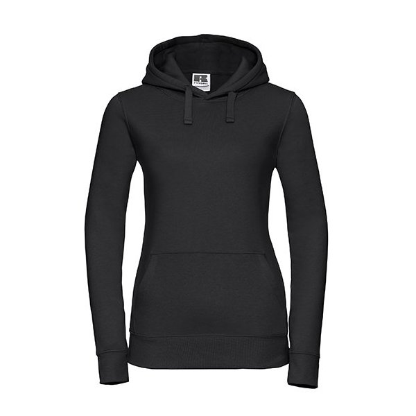 Svart dam-hoodie med eget tryck Standard