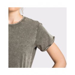 Denimlook T-shirt med eget tryck - dam