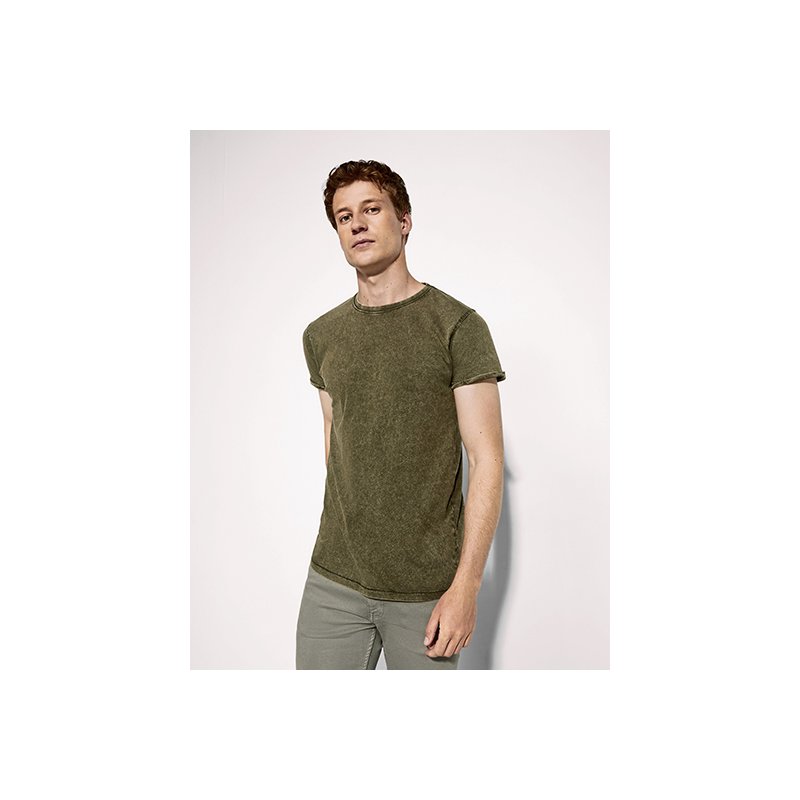 Denimlook T-shirt med eget tryck - herr