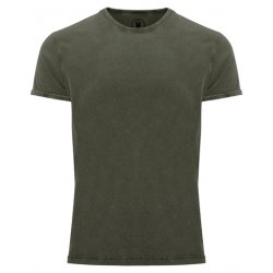 Denimlook T-shirt - Dark Green Brown