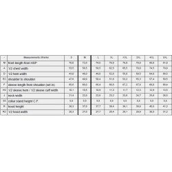 Vind- och Regnjacka Återvunnen Polyester - Storlekstabell Vind- och Regnjacka Återvunnen Polyester - Storlekstabell