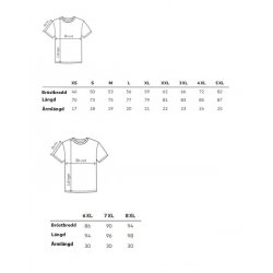 Premium Ekologisk T-shirt - Storlekstabell