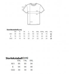 Premium T-shirt Herr - Storlekstabell Premium T-shirt Herr - Storlekstabell
