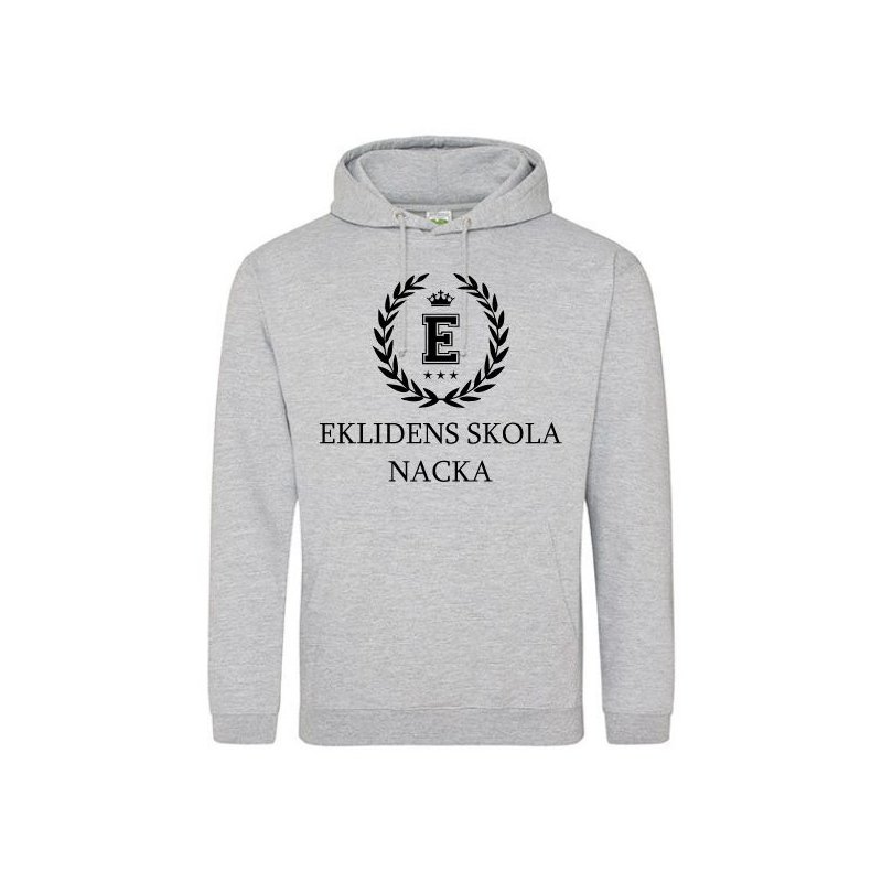 Skoltröja Ekliden Hoodie Gråmelerad