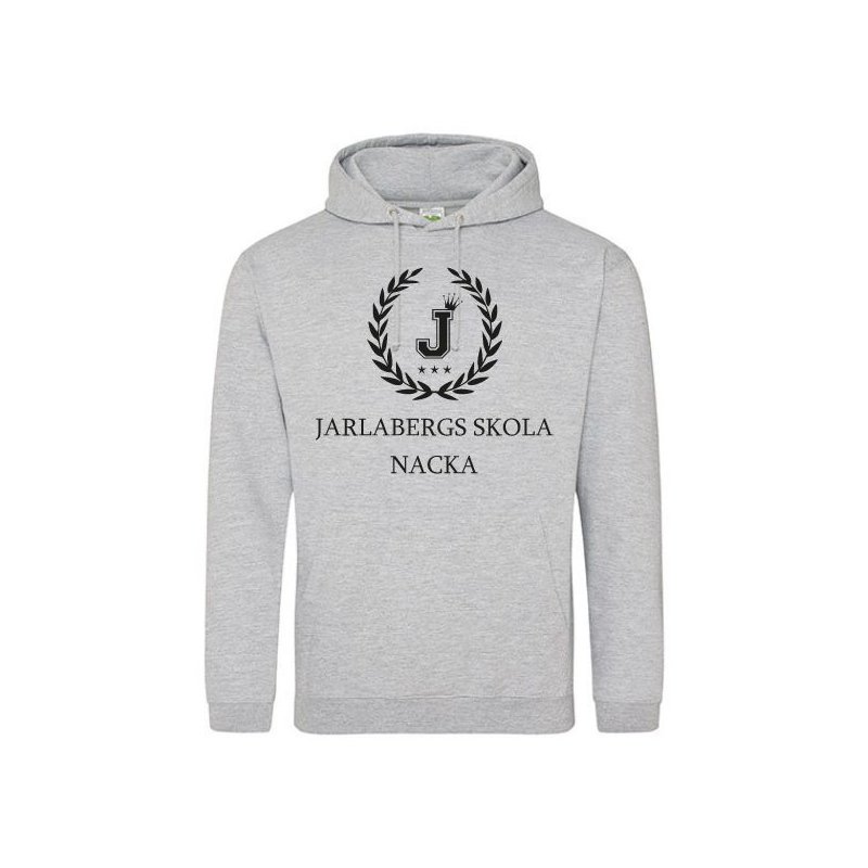 Skoltröja Jarlabergs Hoodie Gråmelerad