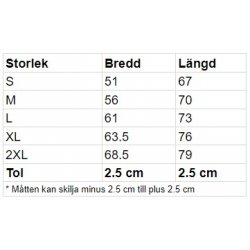 Lightweight Sweatshirt - Storlekstabell Lightweight Sweatshirt - Storlekstabell